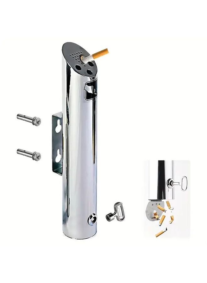 حاوية سجائر من الفولاذ المقاوم للصدأ مثبتة على الحائط - سعة متوسطة - مقاومة للصدأ - للاستخدام الداخلي والخارجي - Image 2